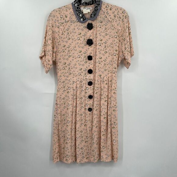 Lolita West Women's Pink Floral Raglan Short Sleeve Sundress Size Small - Picture 1 of 7